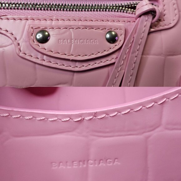 Authentic Balenciaga Nano Neo City Croc Embossed Leather in Pink - Picture 3 of 17